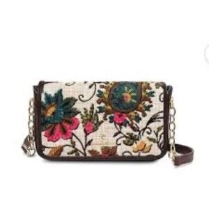 Spartina 449 Floral Embroidered Clutch